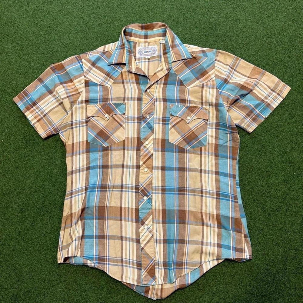 Vintage 90s plaid western pearl snap shirt button up pearl snap plaid shirt